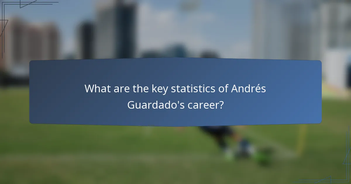 What are the key statistics of Andrés Guardado's career?