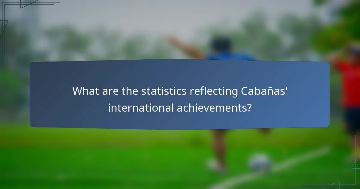 What are the statistics reflecting Cabañas' international achievements?